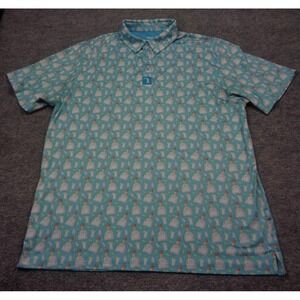 Bogey Bros Polo Mens XL Golf Tequila Lime Salt Aqua Blue